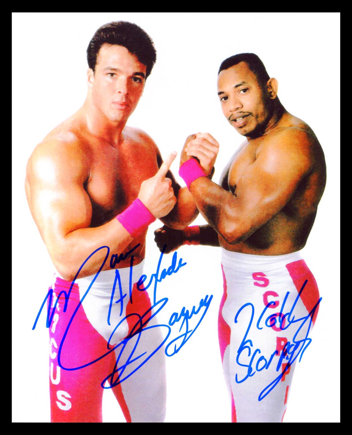 2 Cold Scorpio & Marcus Alexander Buff Bagwell Dual Signed Photo COA