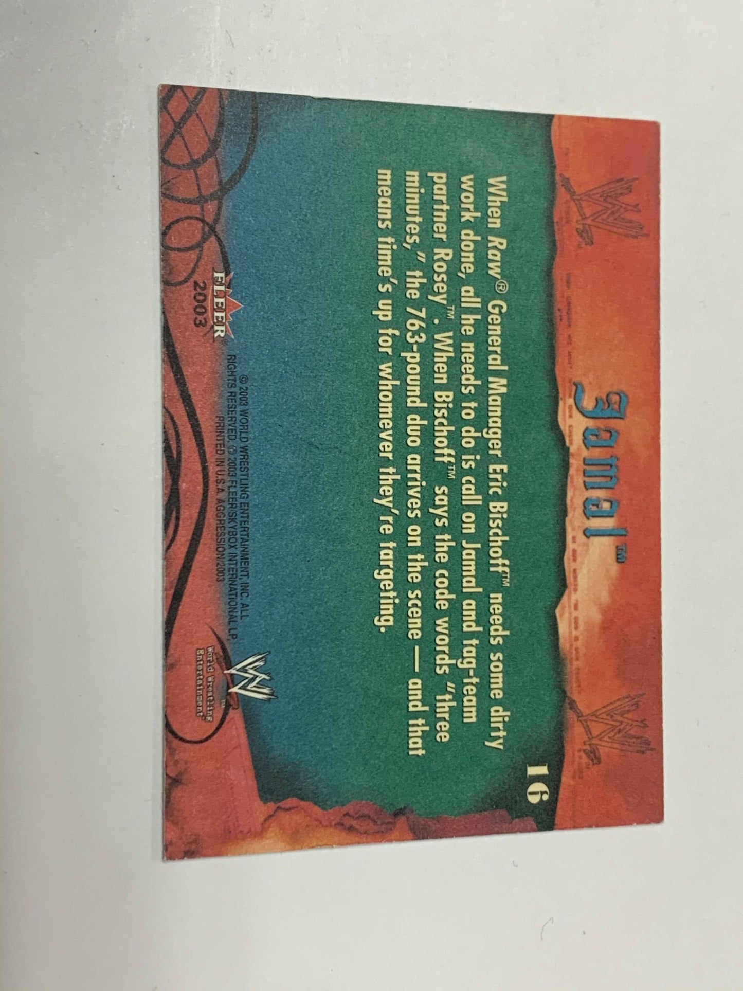 Jamal aka Umaga WWE 2003 Fleer Aggression ROOKIE #16