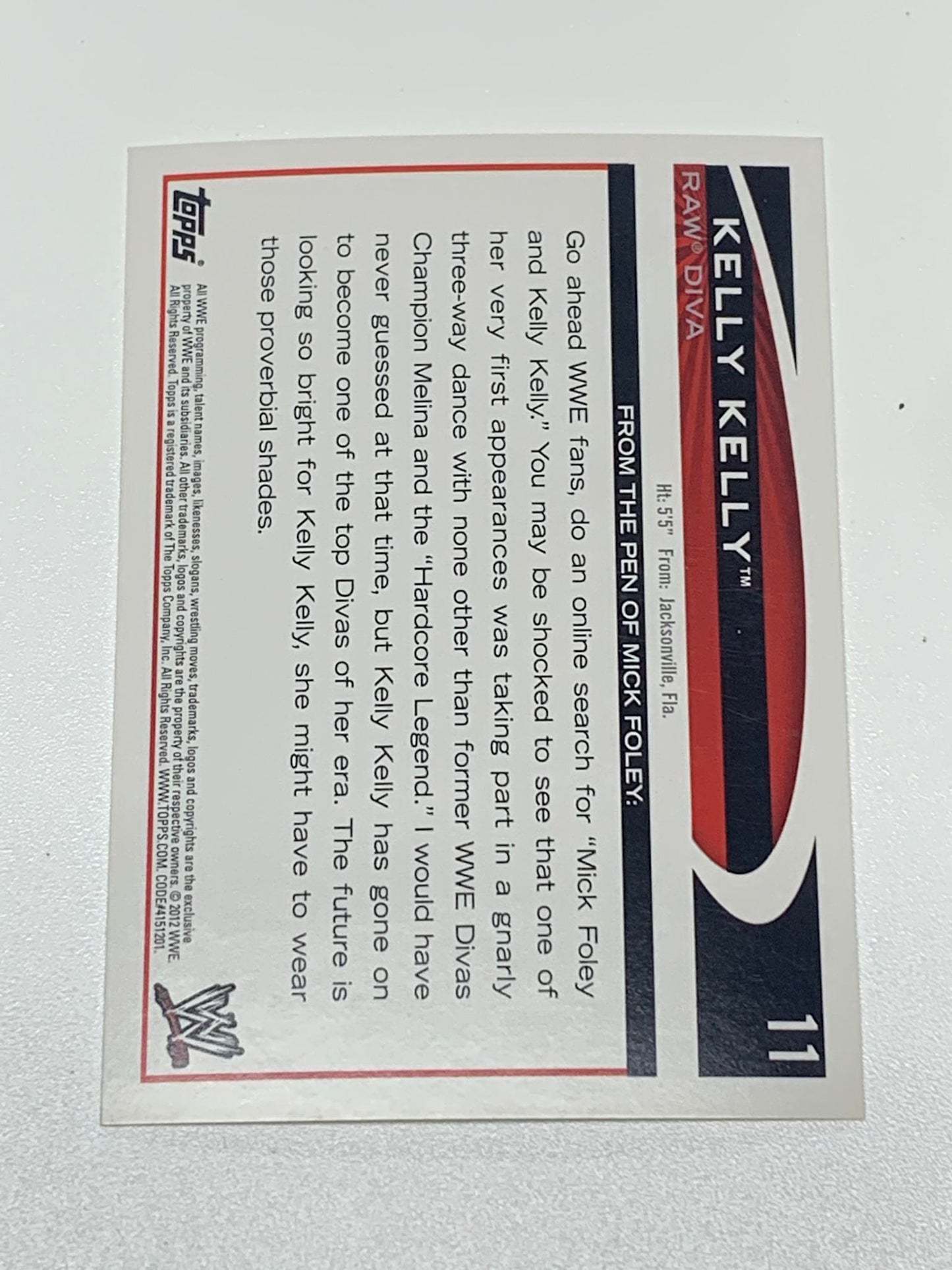 Kelly Kelly 2012 WWE Topps Card #11