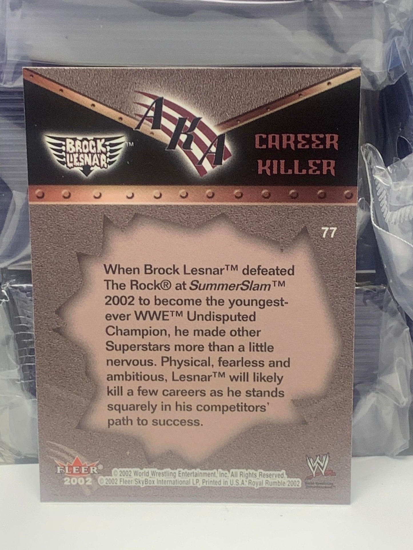 Brock Lesnar 2002 WWE Fleer RC #77