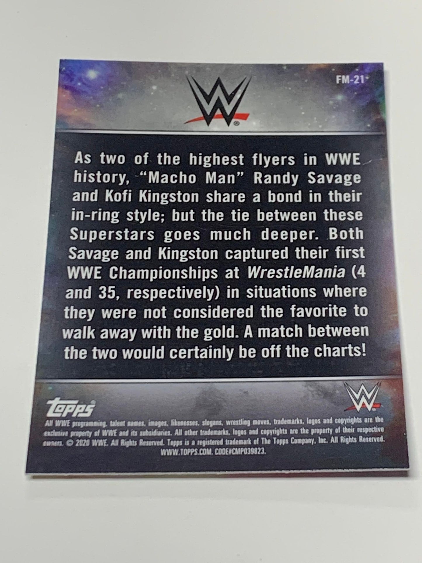 Randy Savage & KOFI Kingston 2020 WWE Topps Chrome Fantasy Matches