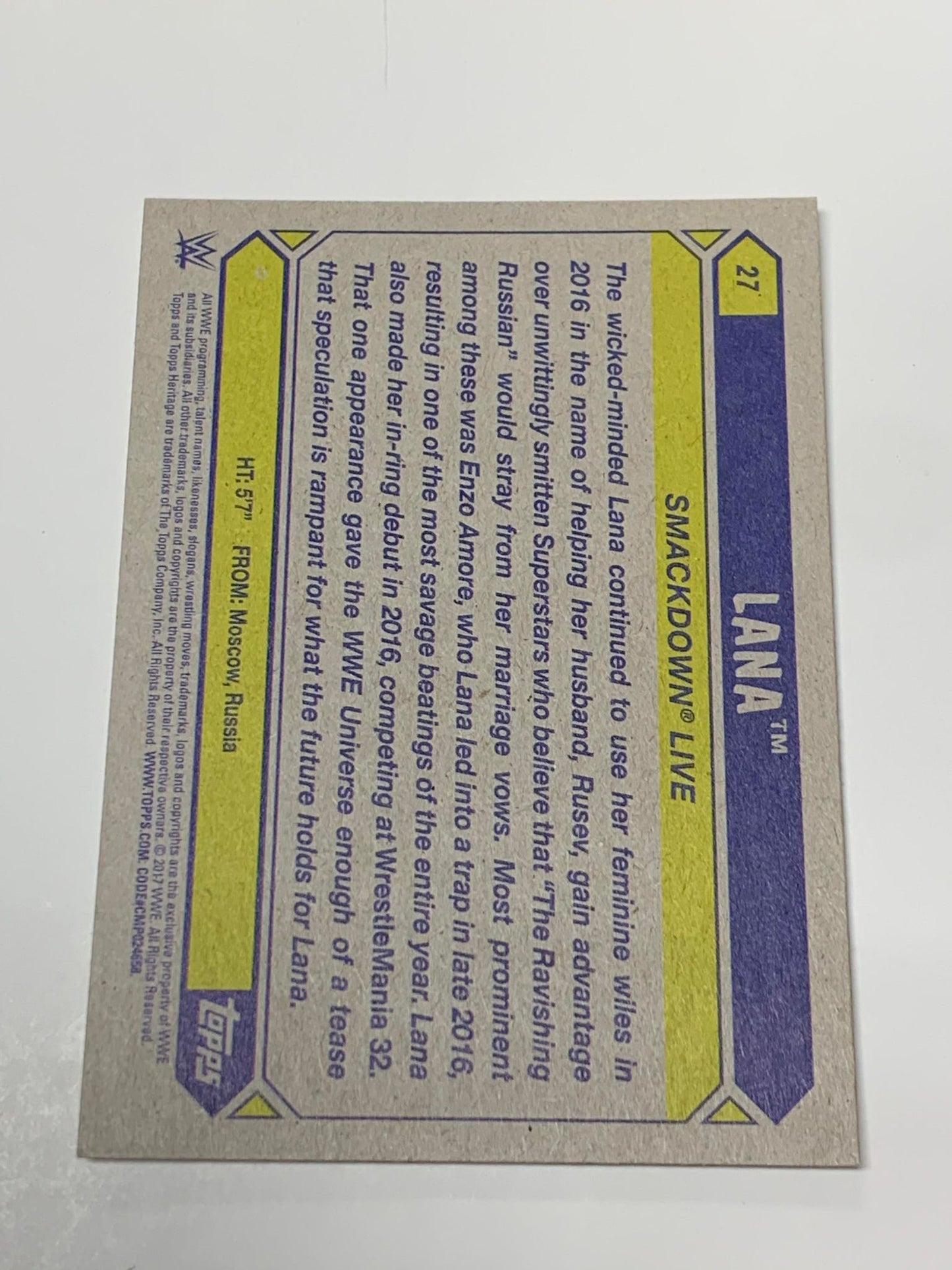 Lana 2017 WWE Topps Card #27