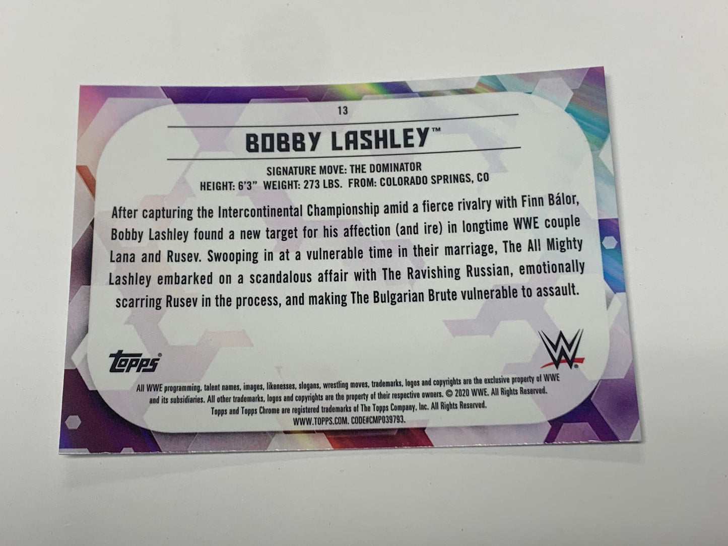 Bobby Lashley 2020 WWE Topps Chrome X-Fractor Card #13