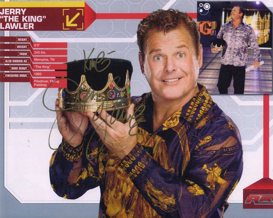 Jerry Lawler Pose 1 Signed Photo COA