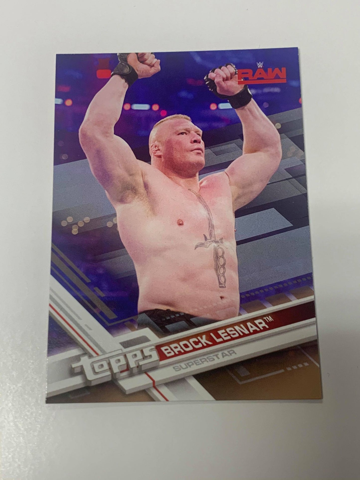 Brock Lesnar WWE 2017 Topps Card (Bronze Parallel Version)
