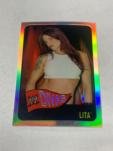 Lita WWE 2006 Topps Chrome Heritage Refractor Card