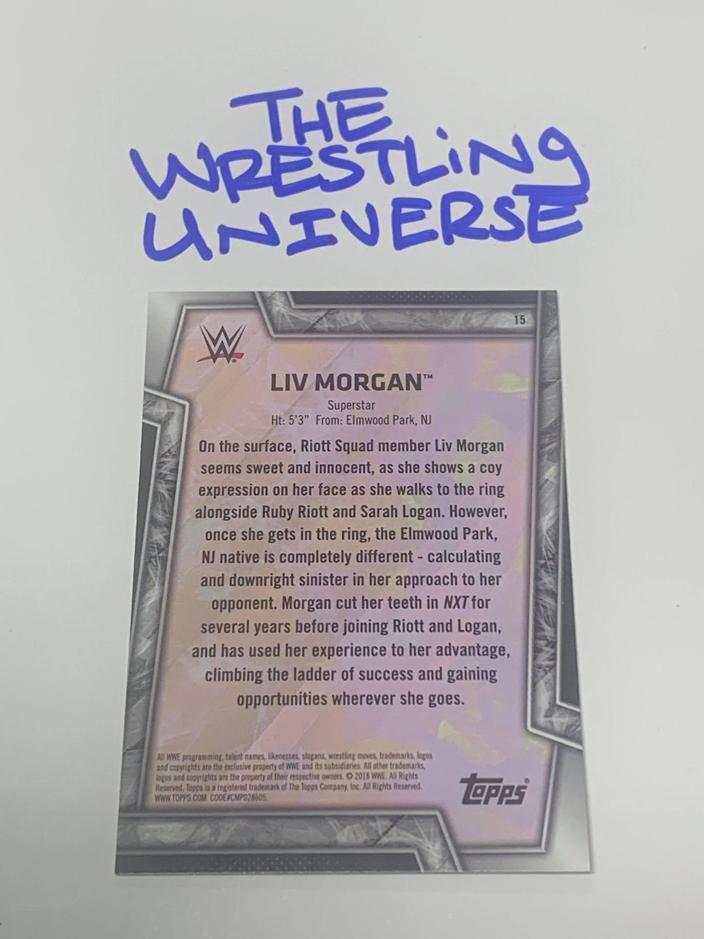 Liv Morgan WWE 2018 Topps Rookie Card #15