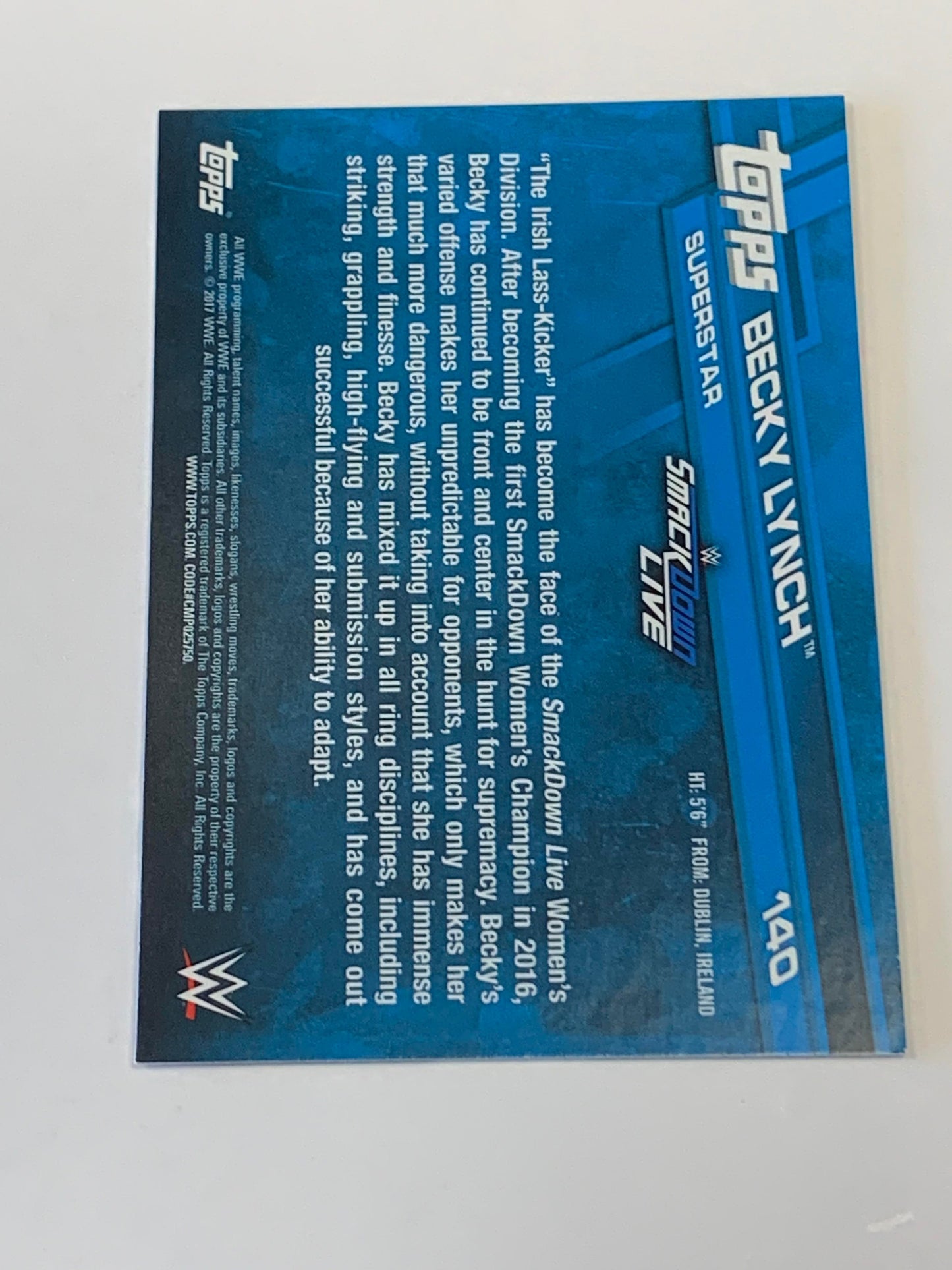 Becky Lynch 2017 WWE Topps Bronze Parallel Card #140