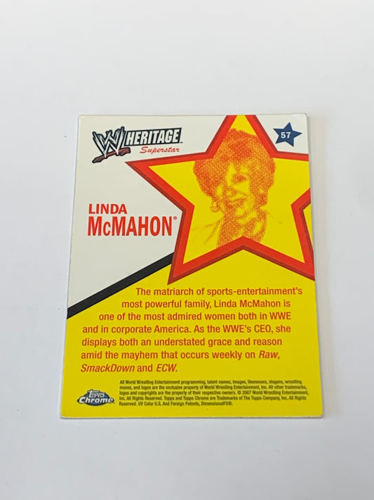 Linda McMahon 2007 Topps Chrome Heritage Card #57