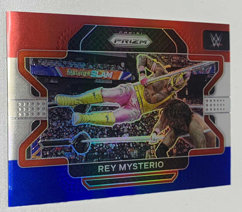 Rey Mysterio 2022 WWE Prizm Red White & Blue Refractor #98