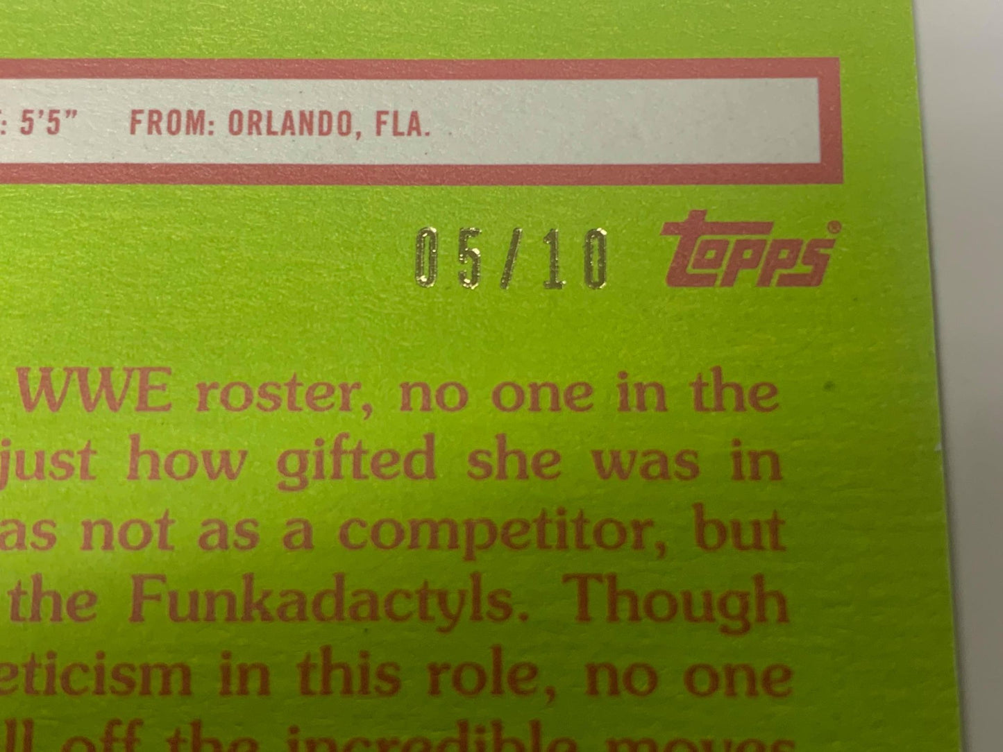 Naomi WWE 2015 Topps Gold Card #5/10