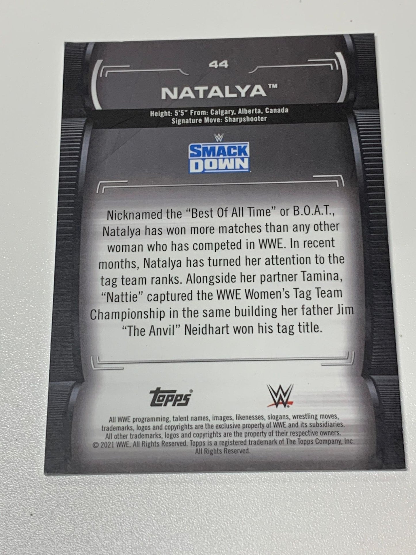 Natalya 2021 Topps Undisputed Card #44