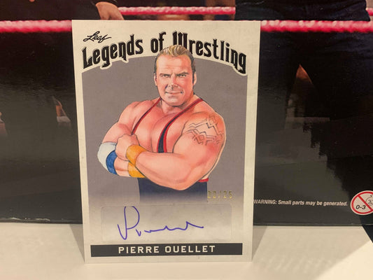 Pierre Carl Ouellet PCO 2018 Leaf Authentic Signed Legends of Wrestling #/25