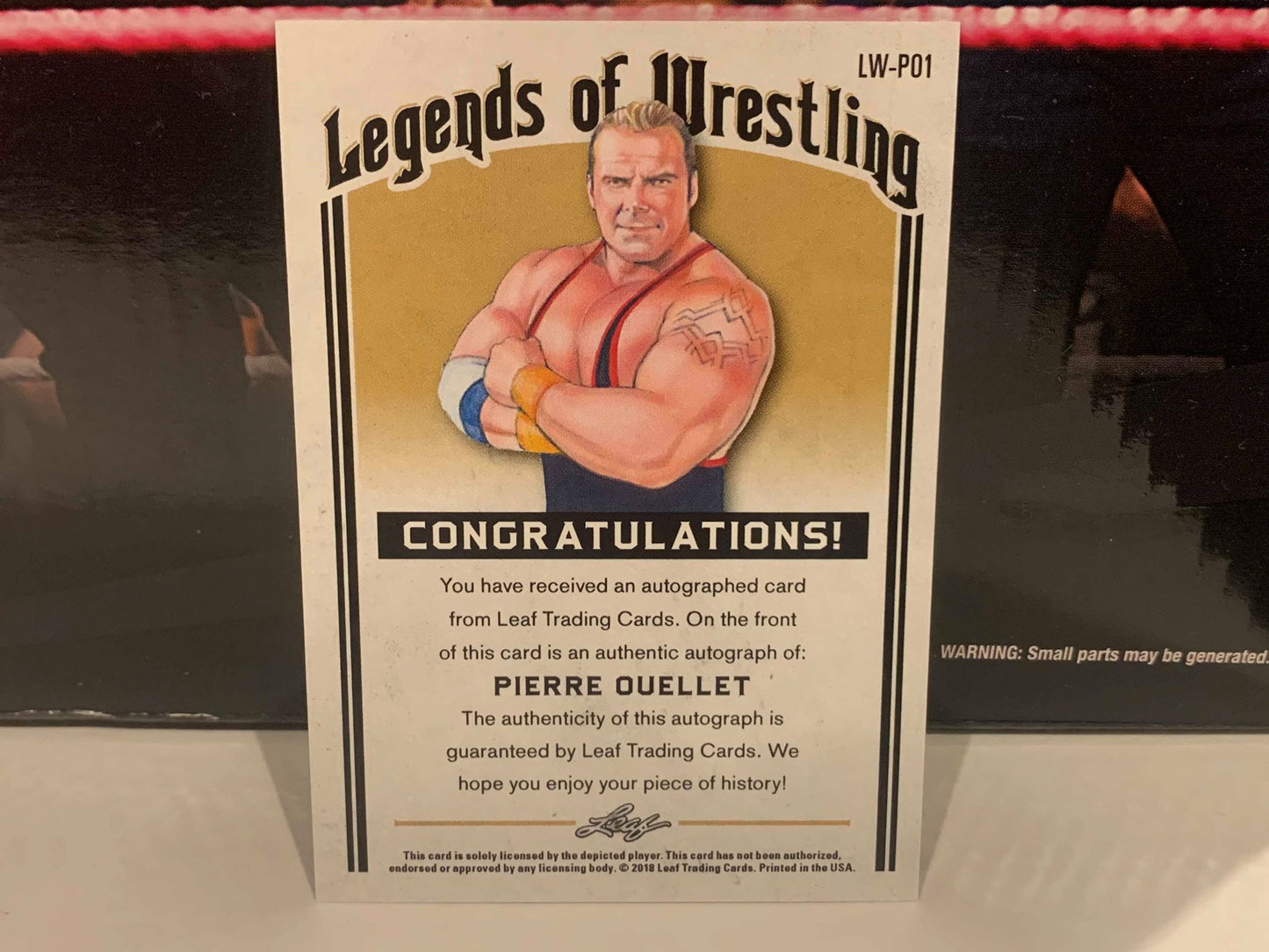 Pierre Carl Ouellet PCO 2018 Leaf Authentic Signed Legends of Wrestling #/25