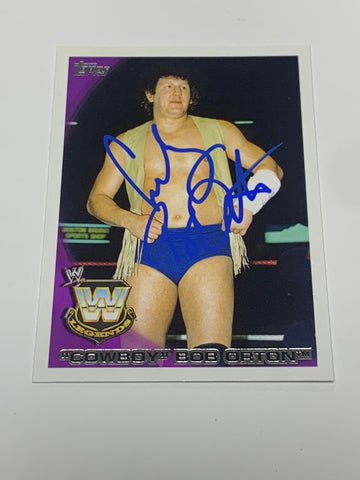 Cowboy Bob Orton 2010 WWE Topps SIGNED Card #106 COA