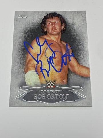 Cowboy Bob Orton 2015 WWE Topps Undisputed SIGNED #82 COA