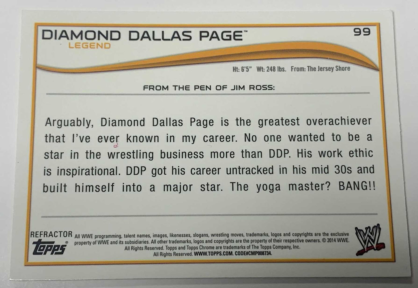 DDP Diamond Dallas Page WWE 2014 Topps Chrome REFRACTOR
