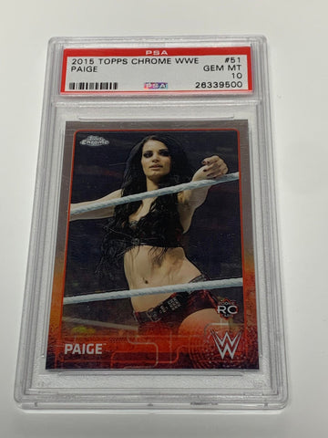 Paige 2015 WWE Topps Chrome Gem Mint PSA 10 RC #51