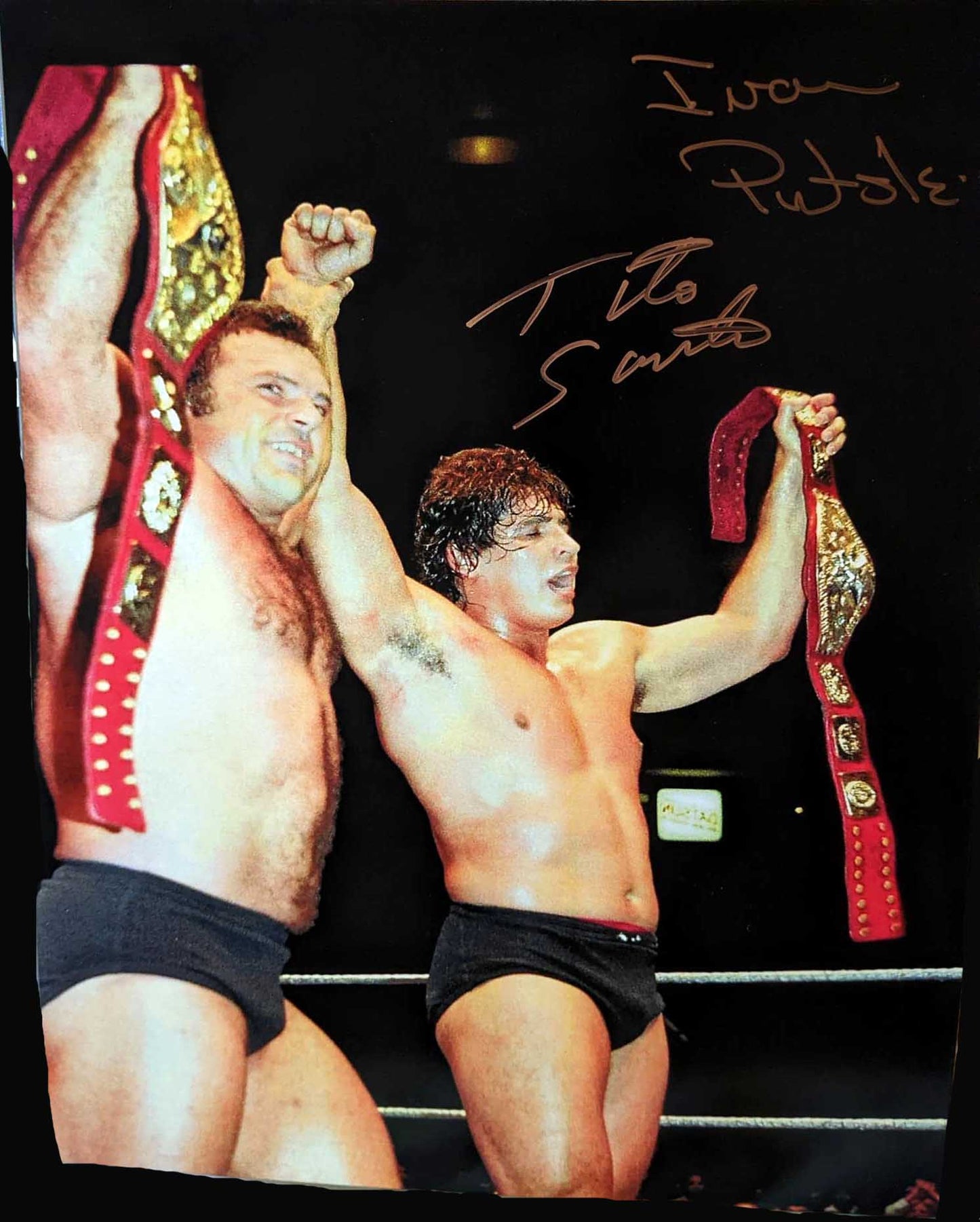 Ivan Putski & Tito Santana 11x14 Dual Signed Photo COA