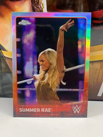 Summer Rae 2015 WWE Topps Chrome REFRACTOR Card #68