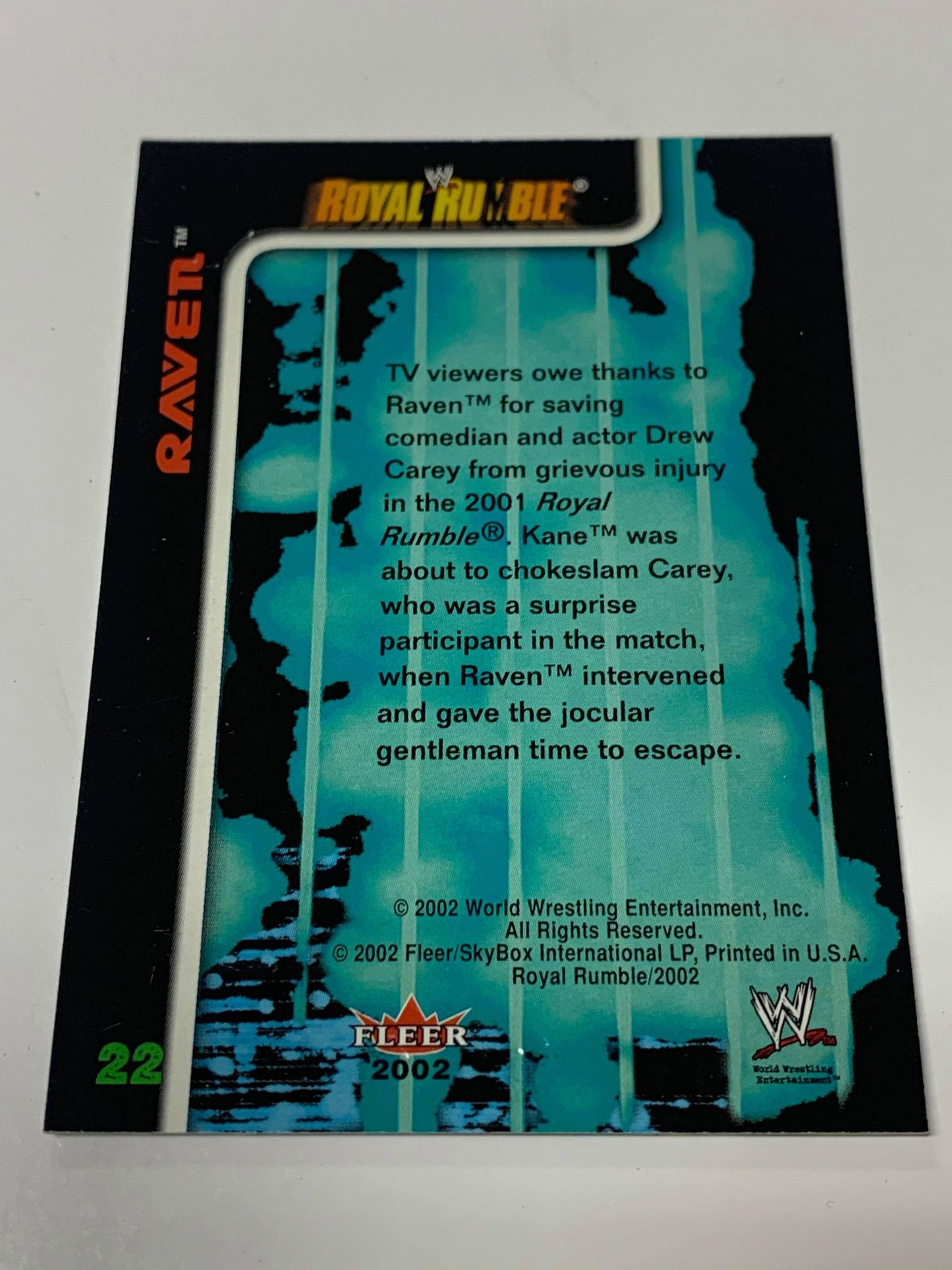 Raven 2002 WWE Fleer Royal Rumble Card #22