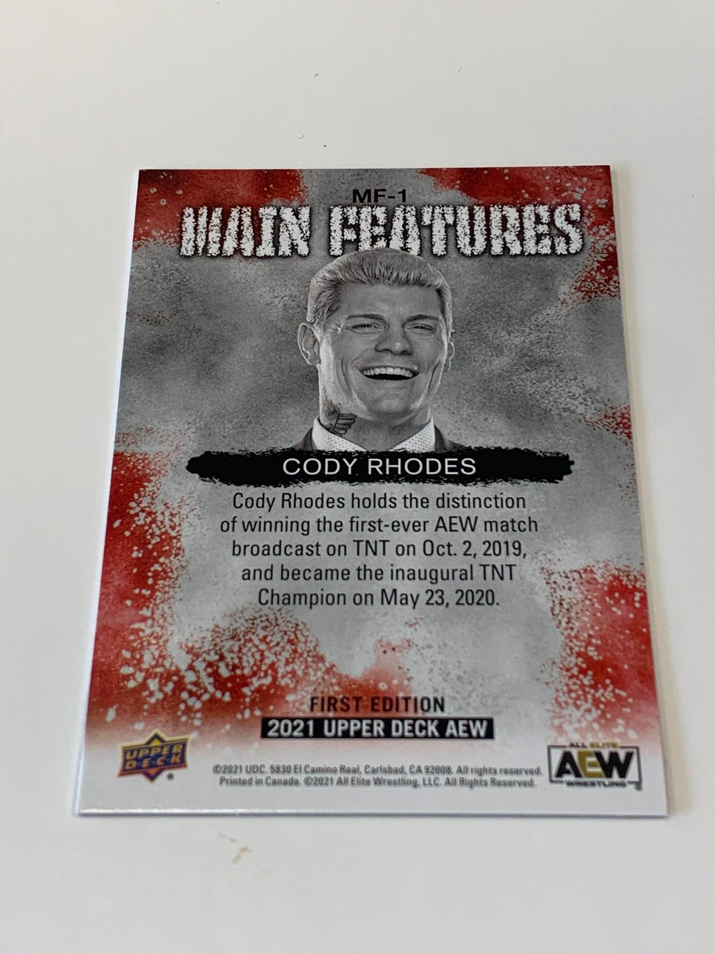 Cody Rhodes 2021 AEW Main Features Insert #MF-1