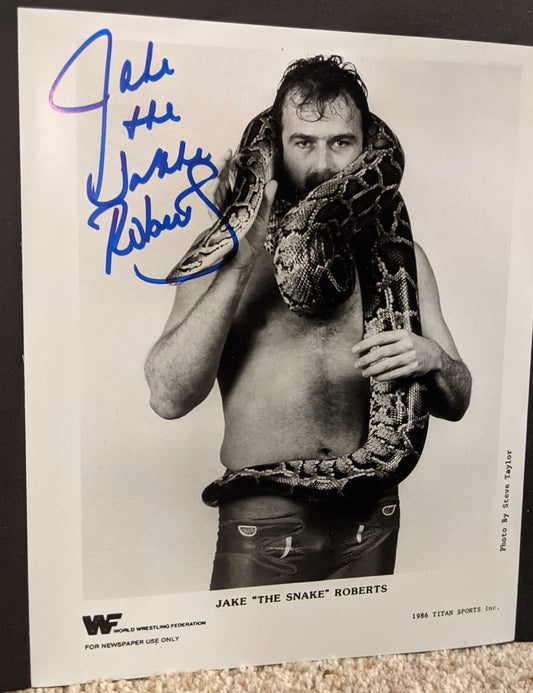 Jake The Snake Roberts Pose 6 Signed Photo COA