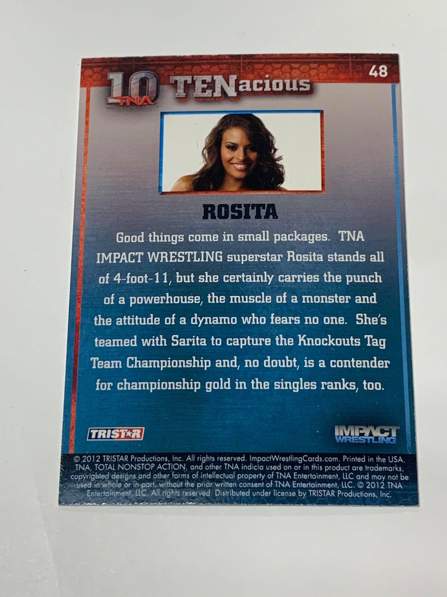 Rosita aka Zelina Vega 2012 TNA Impact TENacious Card #48