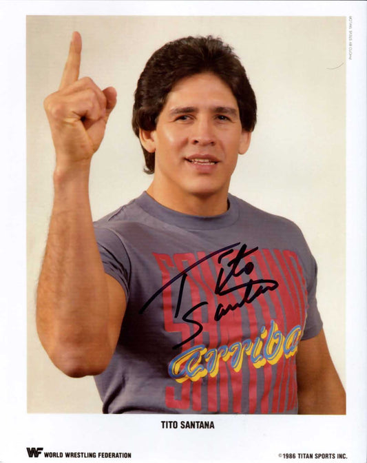 Tito Santana Signed Photo Pose 4 COA