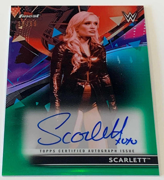 Scarlett 2021 WWE Topps Finest GREEN REFRACTOR AUTO #/99