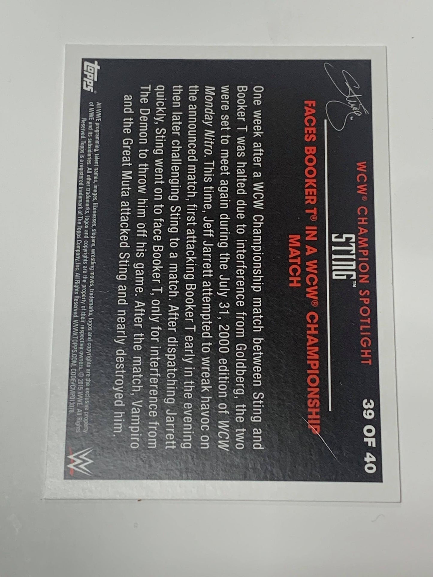 Sting 2015 WWE Topps NWO Insert Card #39
