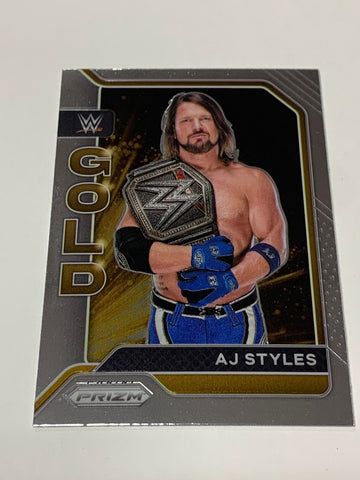 AJ Styles 2022 WWE Prizm Gold Insert Card #20