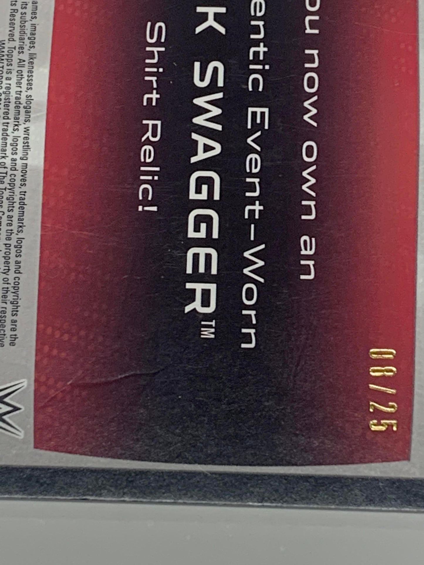 Jack Swagger 2015 WWE Topps Authentic Event-Worn Shirt Relic #/25