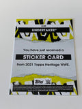 Undertaker 2021 Topps Heritage Sticker Card #S-20