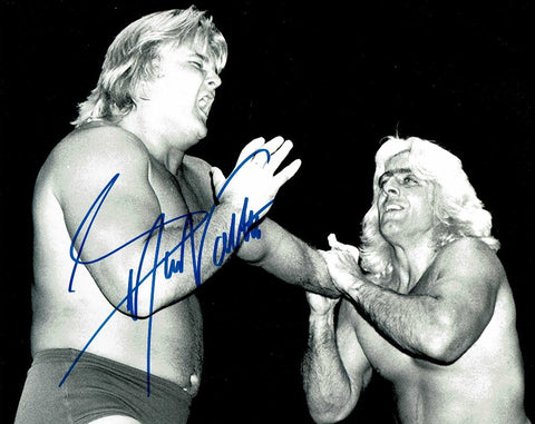 Greg “The Hammer” Valentine Signed 8x10 Classic Photo with Ric Flair in the pic (Comes w/COA)