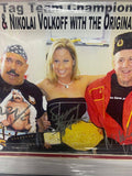 Iron Sheik, Sunny & Nikolai Volkoff SIGNED Framed Photo JSA COA